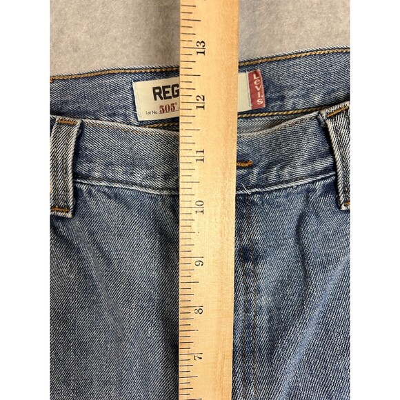 Levis 505 Mens Jeans 38X29 Regular Fit Straight Leg Blue Denim Classic - Picture 6 of 8